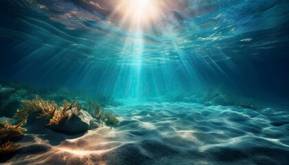 Fototapeta premium underwater scene with coral reef and fishes. Generated image