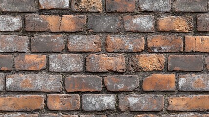 A close-up of a vintage brick wall with chipped and faded bricks, creating an urban, gritty texture