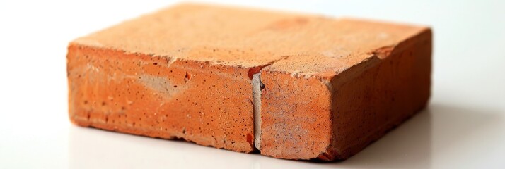 Orange brick on isolated white background