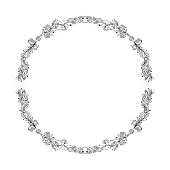 Symmetric Ornamental vector of frame or border with flowers or scrolls work