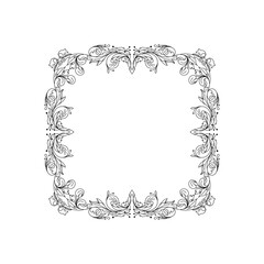 Symmetric Ornamental vector of frame or border with flowers or scrolls work