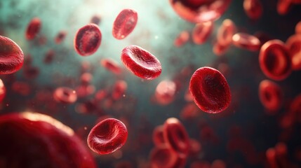 3d Microscope illustration Biology of red blood cell of thalassemia in artery,medical and biology - ,generative ai