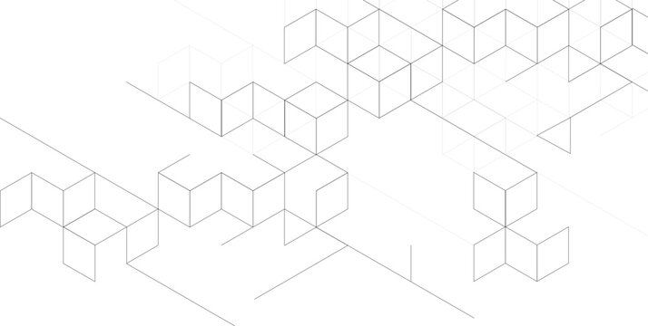 Geometric background with isometric cubes