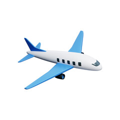 3D stylized airplane. Travel concept.