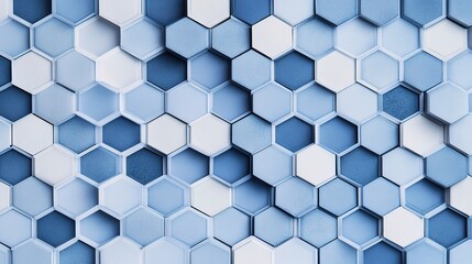 Naklejka premium Abstract Hexagon Pattern: Shades of Blue 