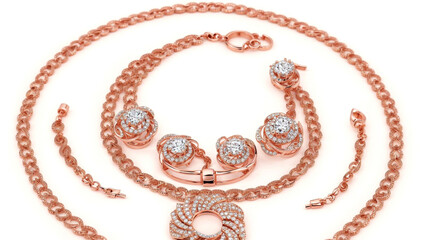 gold jewelry  with a necklace  ring  earrings  and bracelet