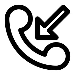 incoming call, phone receiver, telephone call, phone call, call, communications outline icon