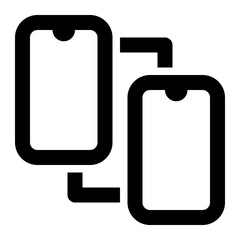 smartphone, connection, communication, sharing, mobile phone, network, pairing outline icon