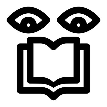 recommend clip art: reading, book, viewing, learning, study, read outline icon
