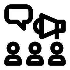 Obraz premium social marketing, social media, marketing, broadcasting, campaign, communications, voice outline icon