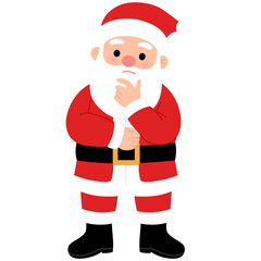 happy Santa Claus thinking gesture illustration 