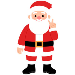 happy Santa Claus doing two finger gesture illustration 