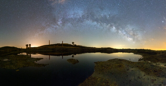 milkyway in an abandoned mine at night