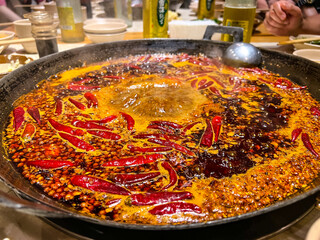 Close-up of seafood, meat and food on dinner plate