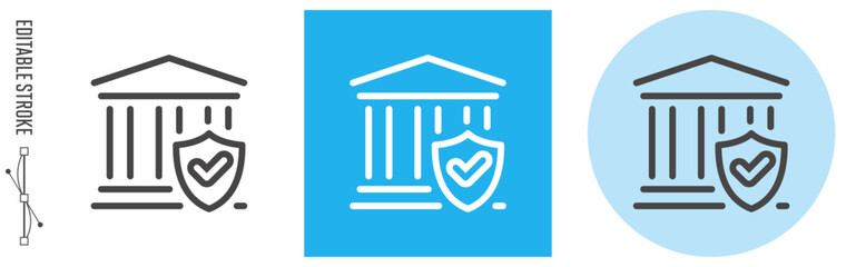 会計、金融、ファイナンス｜ライン・アイコン　[線の編集可能]