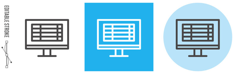 取引先一覧表｜ライン・アイコン　[線の編集可能] © mixcolours