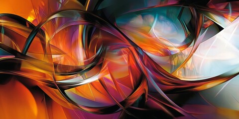 Close-up of a digital artwork with abstract forms and dynamic lines, showcasing innovative and imaginative creative concepts