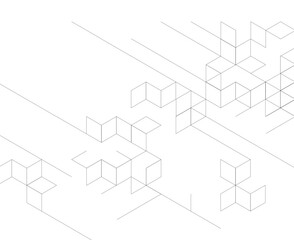 Abstract geometric background with lines and cubes