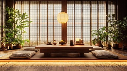 Japanese Tea Room Interior Design.