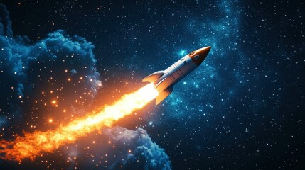 Rocket Launch into the Stars.