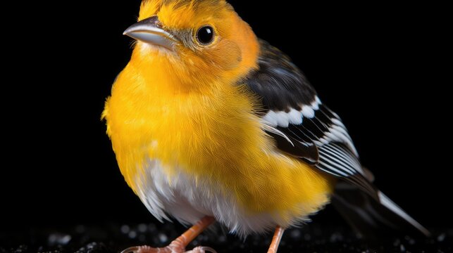 bird canary yellow finch white background black golden male goldfinch finch black golden songbird  