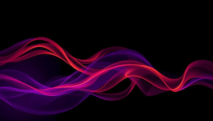 Obraz premium Abstract Swirling Lines of Red and Purple on Black Background