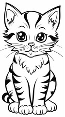 Obraz premium image of Adorable Cat Illustration for Coloring