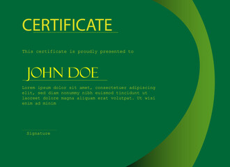 Green Verdant Arc Achievement Certificate Template