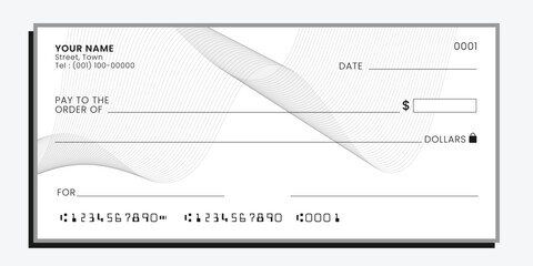 blank check mockup template. blank check vector illustration
