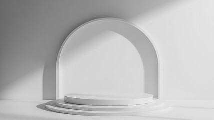 minimal background. podium and white background for product presentation. 3d rendering illustration, high quality image