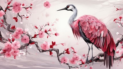 Naklejka premium Birds crane modern. 