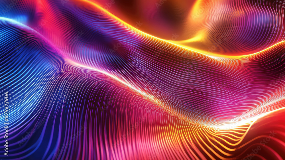 Canvas Prints abstract background of bright wavy lines, detailed high resolution image
