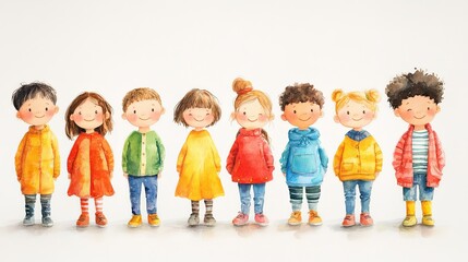 Joyful Gathering of Diverse Children in Spring