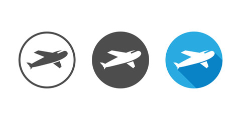 airplane sign collection set in flat design isolated