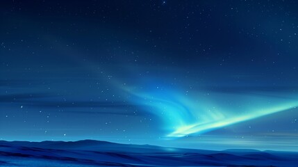 A single, radiant aurora on a smooth, night sky gradient backdrop.