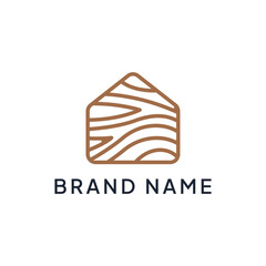 House with Wood Motif Logo