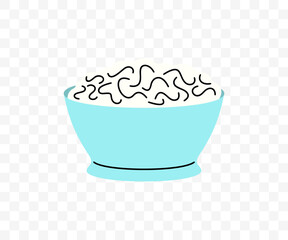Cottage cheese in bowl, graphic design. Dairy, food and meal, vector design and illustration