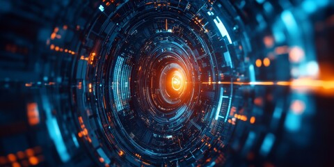 Fototapeta premium Detailed image of an innovative tech concept with futuristic elements and advanced functionality, showcasing the evolution of technology