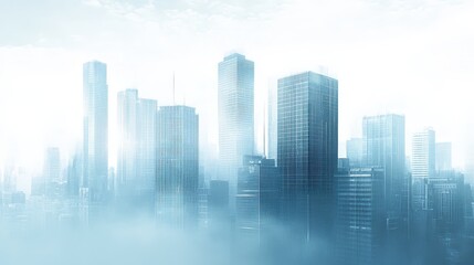 Abstract Cityscape with Fog.