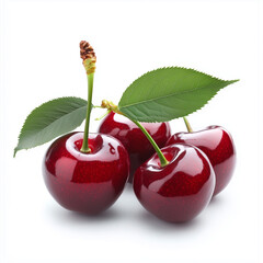 Red Cherry, Isolated on white background