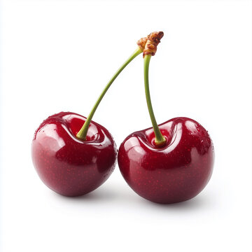 Red Cherry, Isolated on white background