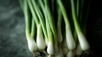 Obraz premium close up of fresh green onions