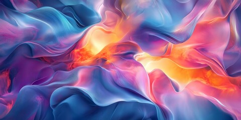 Close-up of a colorful and fluid digital art piece with flowing shapes and gradients, highlighting the modern techniques in creative art
