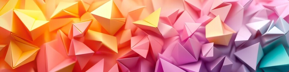 Fototapeta premium Abstract background with colorful origami paper shapes