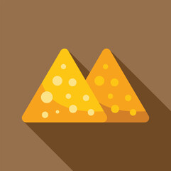 Illustration of two nachos chips, representing mexican cuisine and snack food