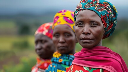 Group of HIVAIDS survivors embracing, a powerful display of collective resilience in a vibrant community setting