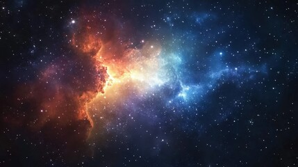 Obraz premium Cosmic Nebula with Stars.