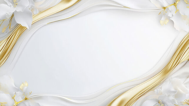 luxury white and gold background with space in the middle, detailed high resolution image