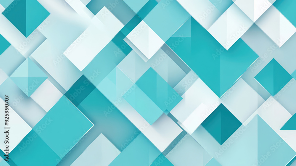 Wall mural abstract background consisting of triangle and geometric square shape and light blue seamless retro 