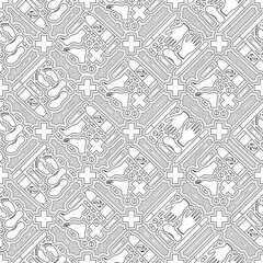 Fototapeta premium Sole Searching Endless Feet Line Art Illustration as Repeat Pattern Design